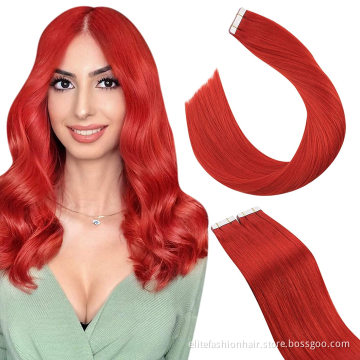 Silky straight high quality double drawn colored Tape human hair extensions Tape-in Hair extension tape weft hair extensions